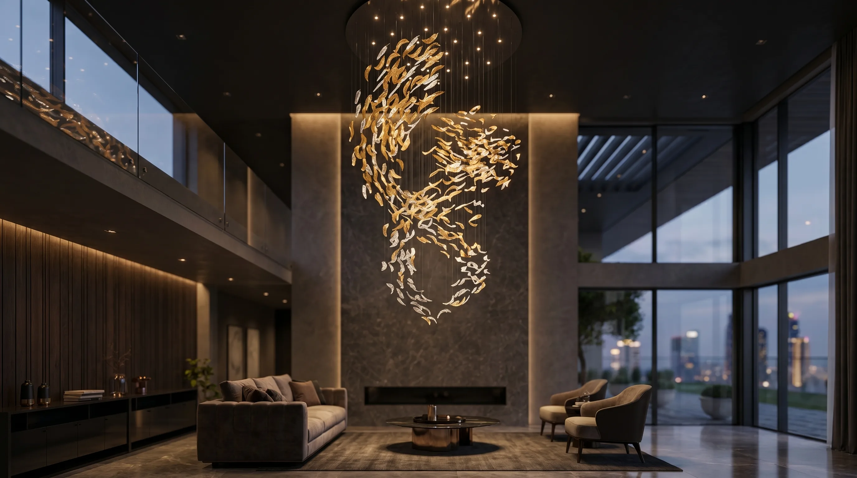 Aura Brass & Crystal Chandelier