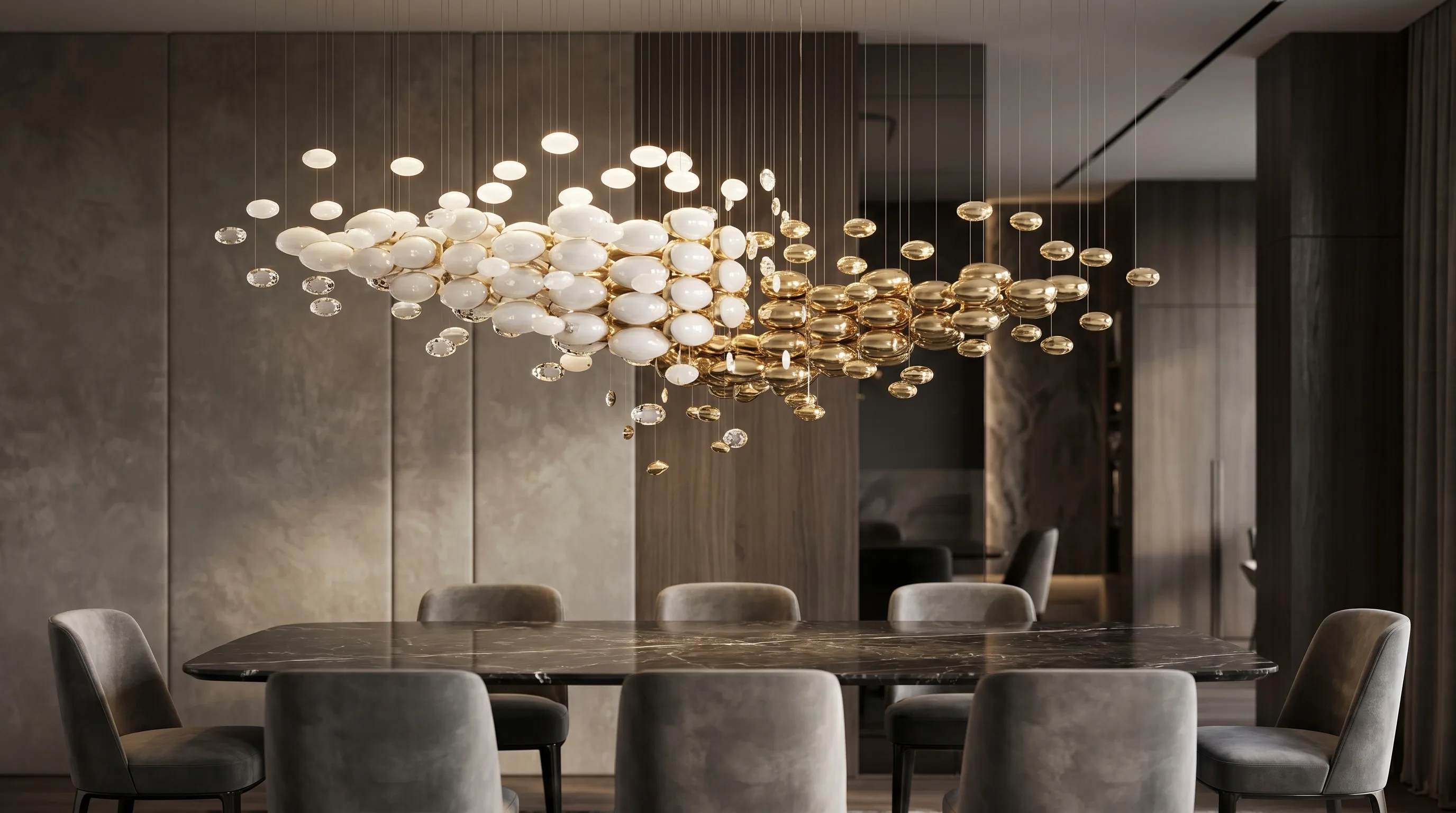 Nimbus Glass Leaf Chandelier